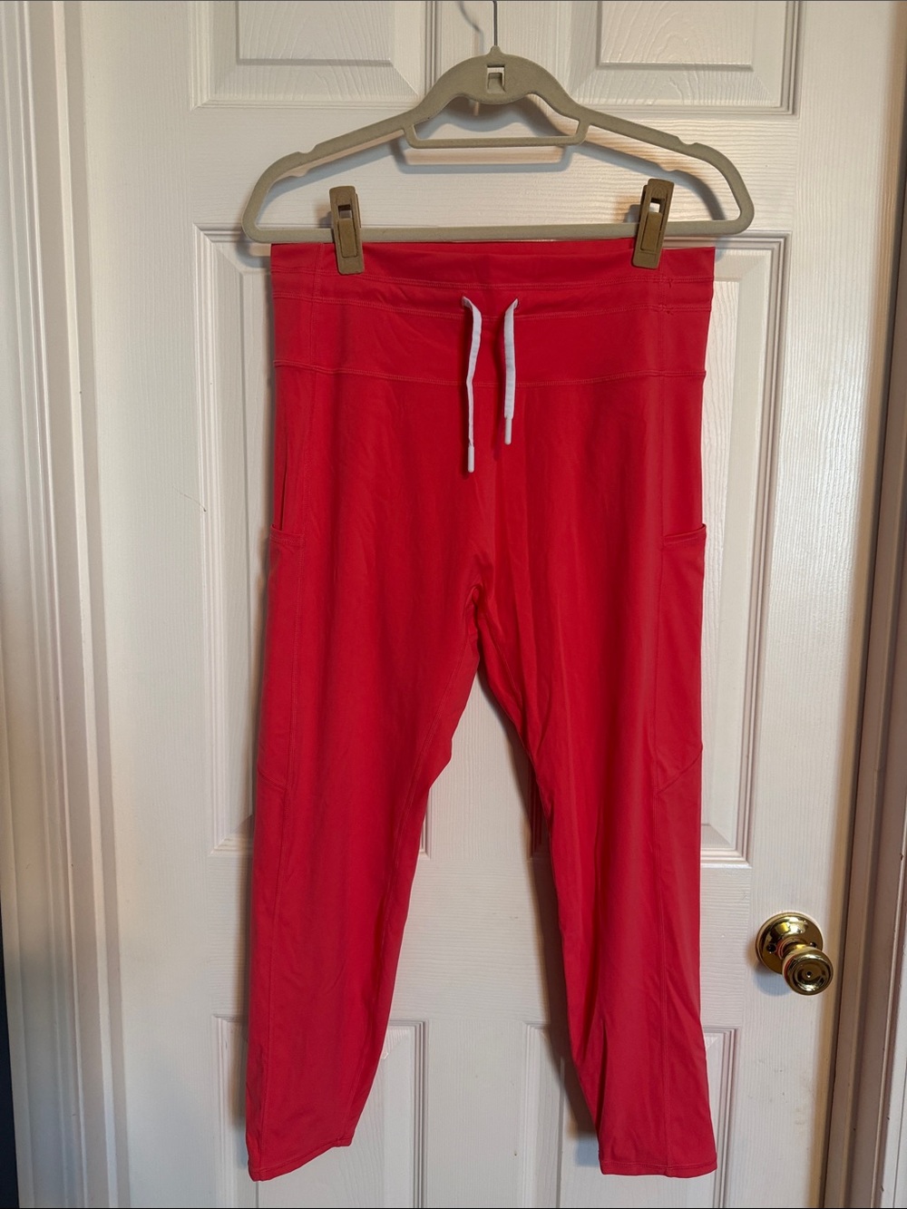 Zyia Pink Drawstring Pocket Drawstring Luxe Leggings